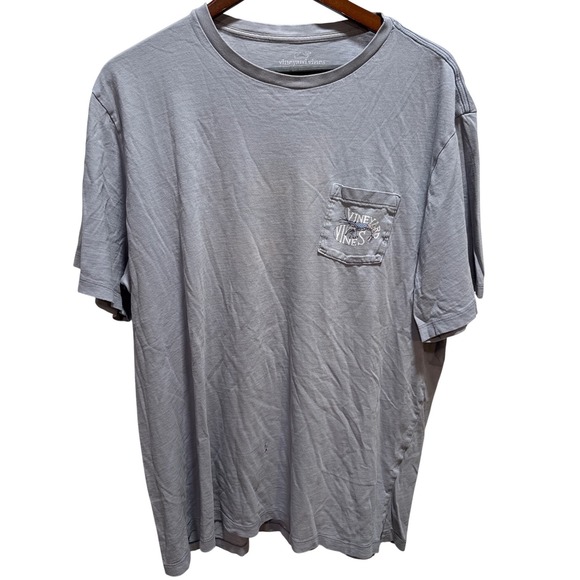 Vineyard Vines Other - Vineyard Vines Mens Gray Graphic T Shirt Lobster Flag Pocket Tee XL
